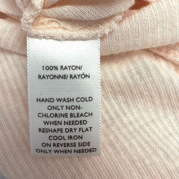 Lou & Grey Ribbed Scoop Neck Rayon Lightweight Cami Tank Peach Large - Picture 5 of 5